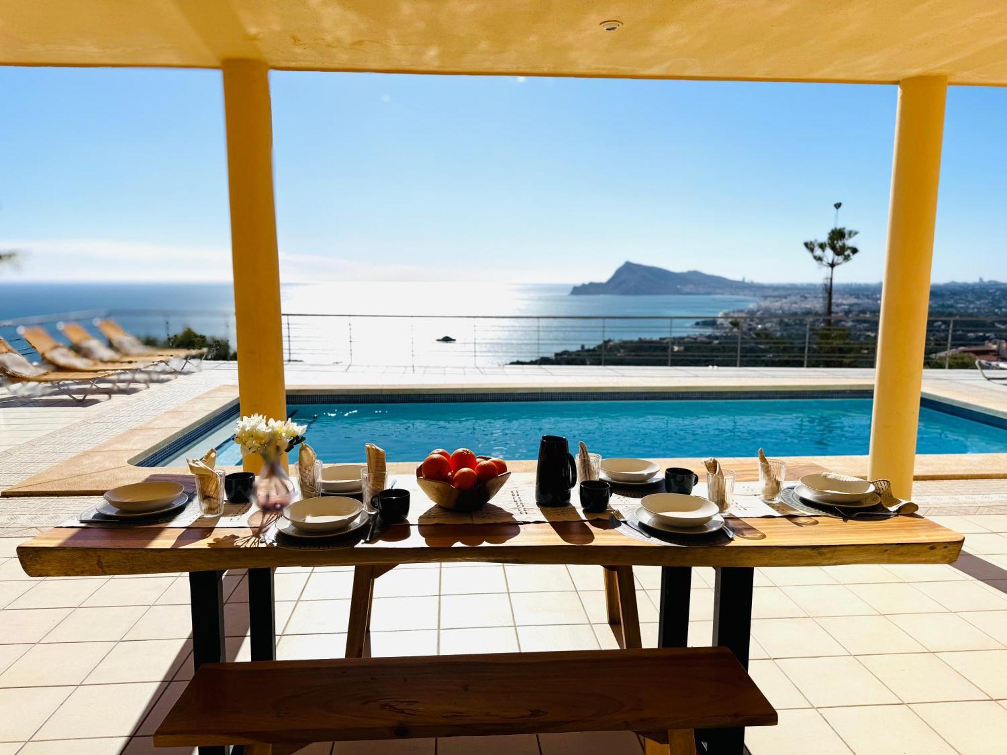 Seaview 6Br Villa With Private Pool Altea Bagian luar foto